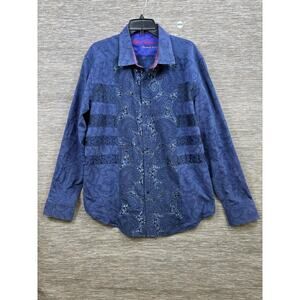 Robert Graham Shirt Mens Size 2XL Blue Paisley Woven Classic Fit Limited Edition